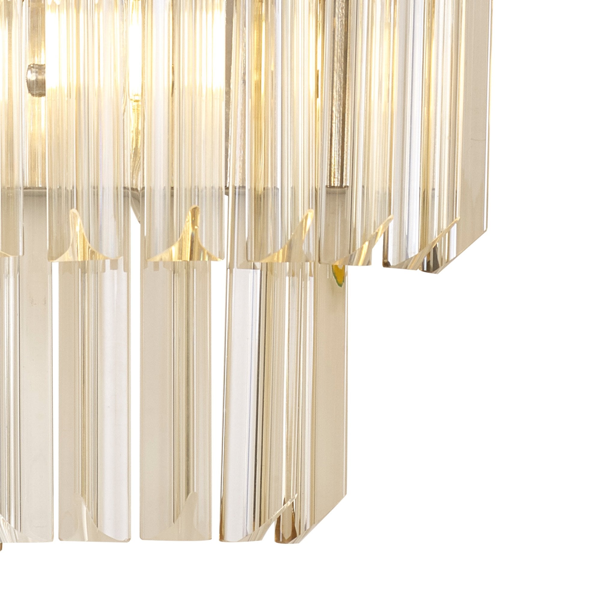 Donard Polished Nickel Wall Light with Cognac Glass