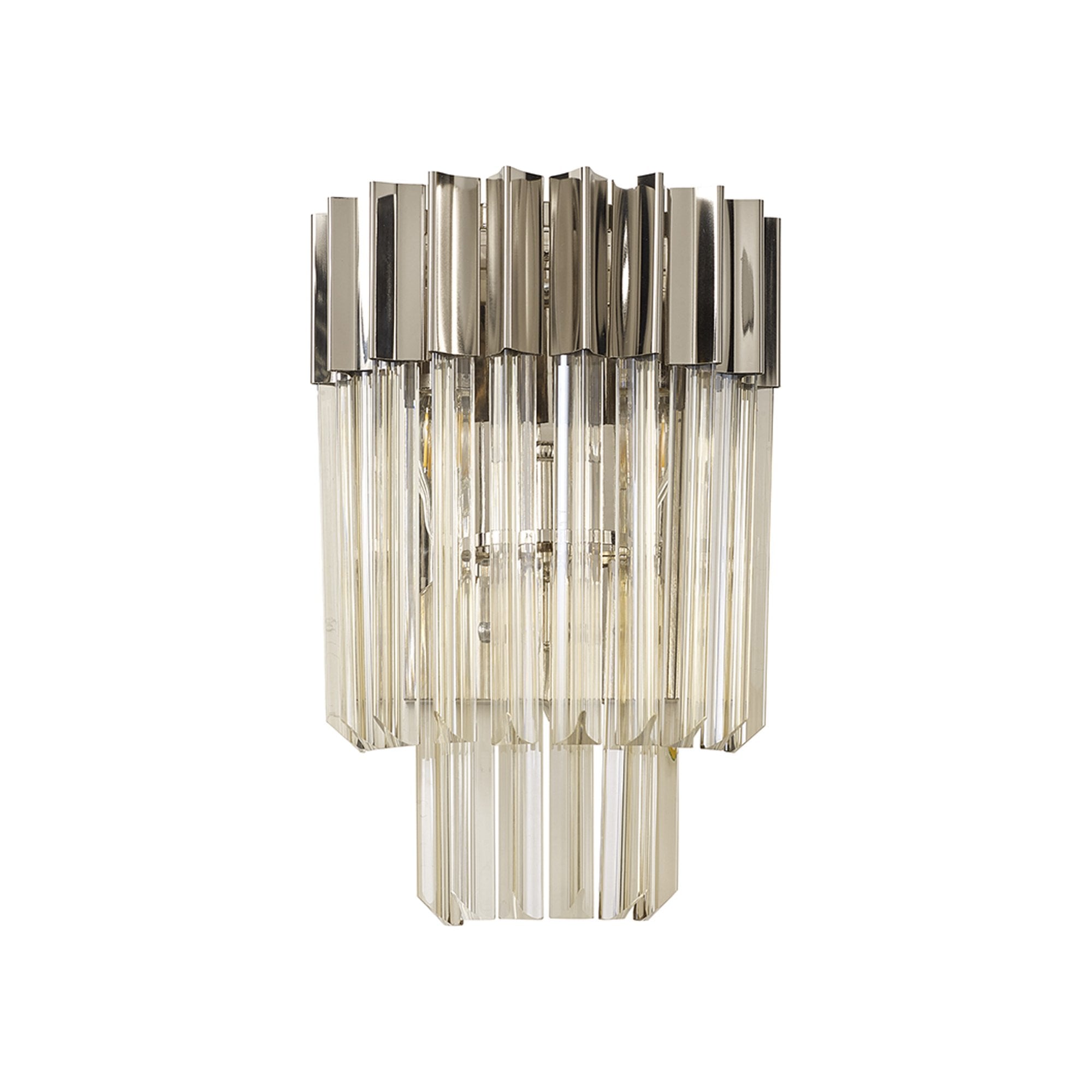 Donard Polished Nickel Wall Light with Cognac Glass