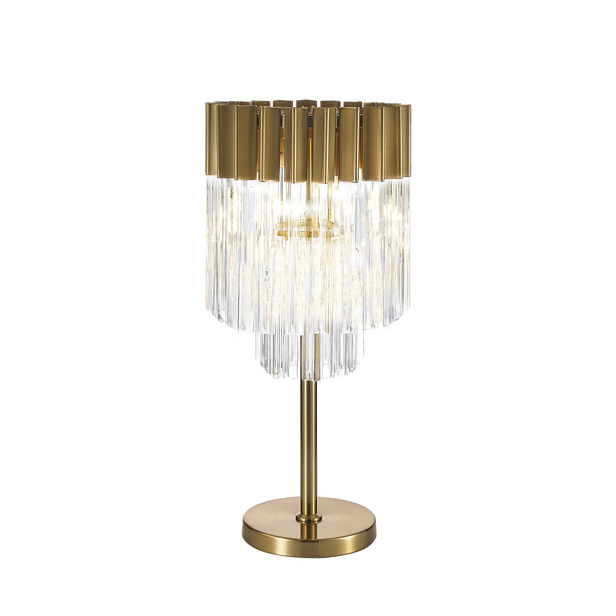 Donard Brass Table Lamp with Clear Glass