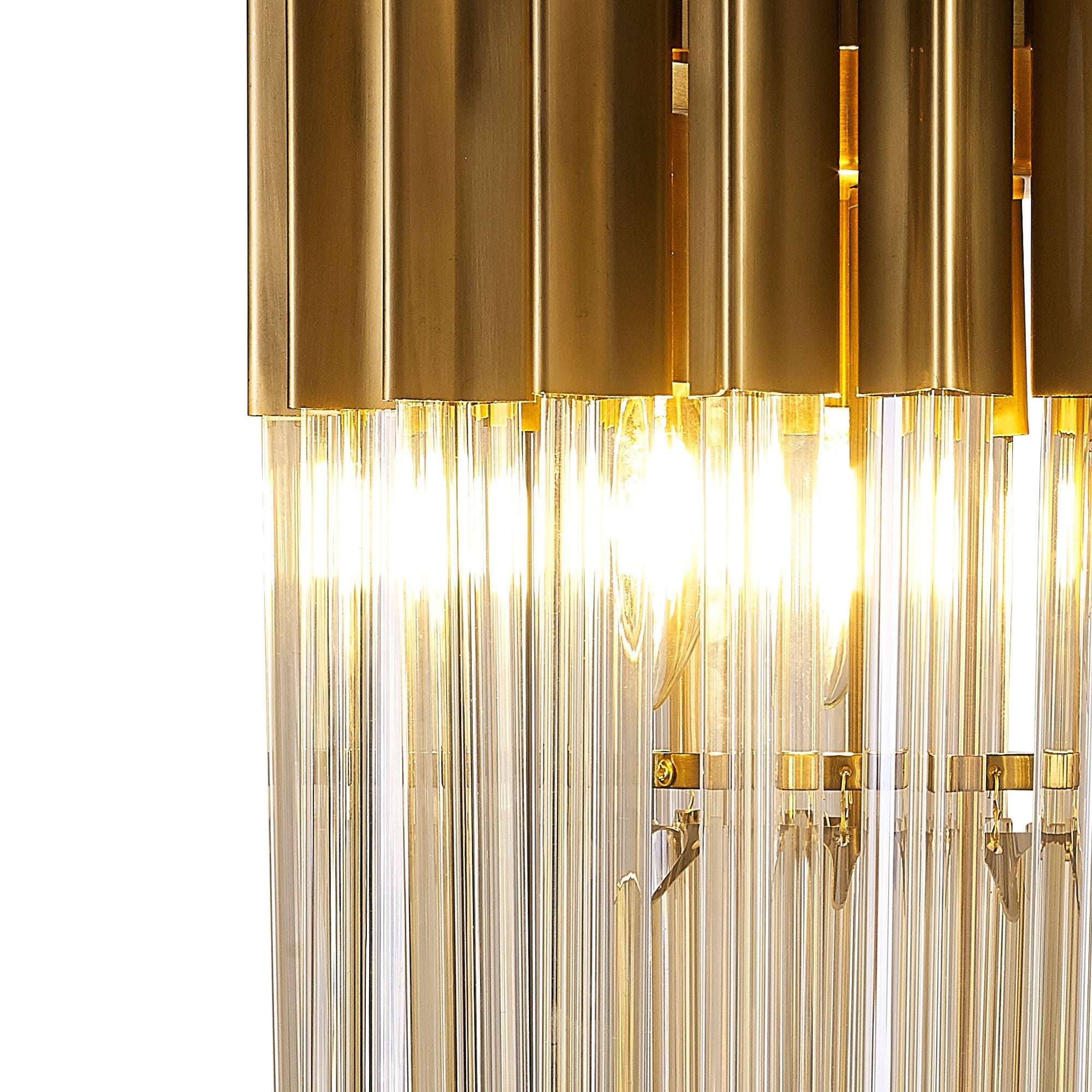 Donard Brass Table Lamp with Cognac Glass
