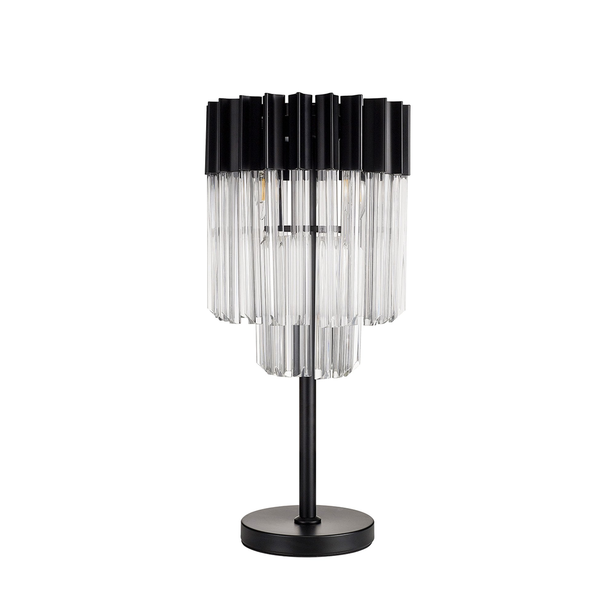 Donard Matt Black Table Lamp with Clear Glass