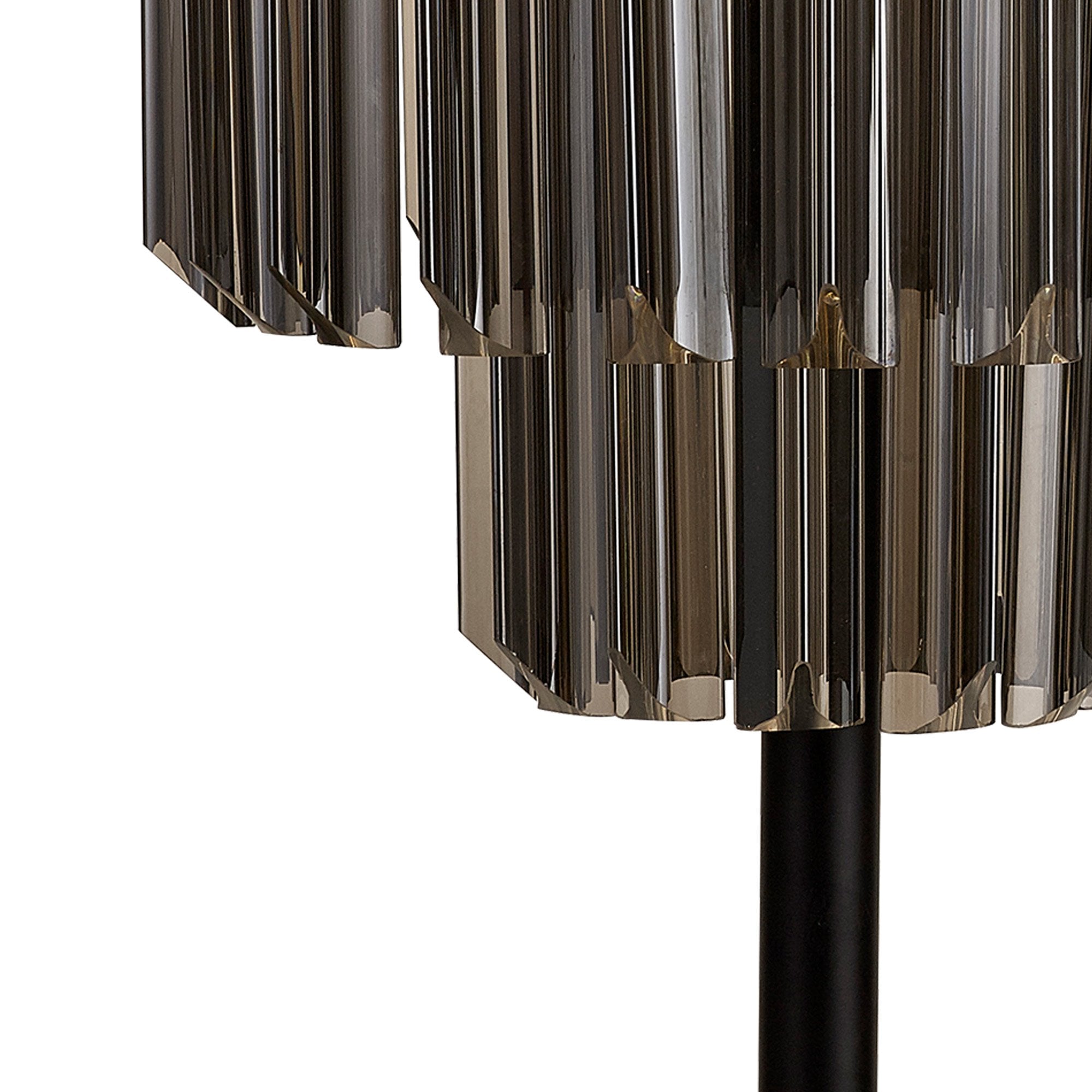 Donard Matt Black Table Lamp with Smoked Glass