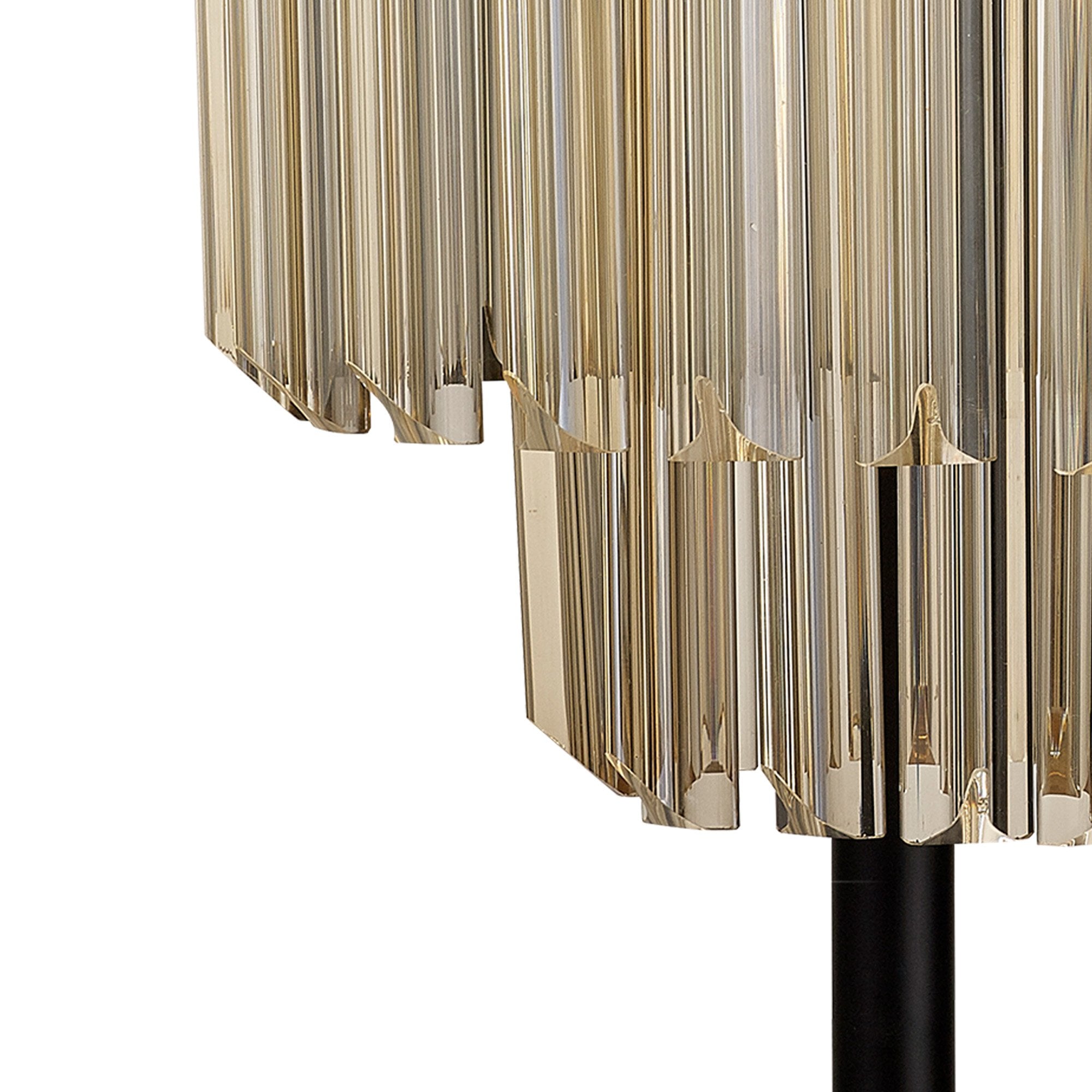 Donard Matt Black Table Lamp with Cognac Glass