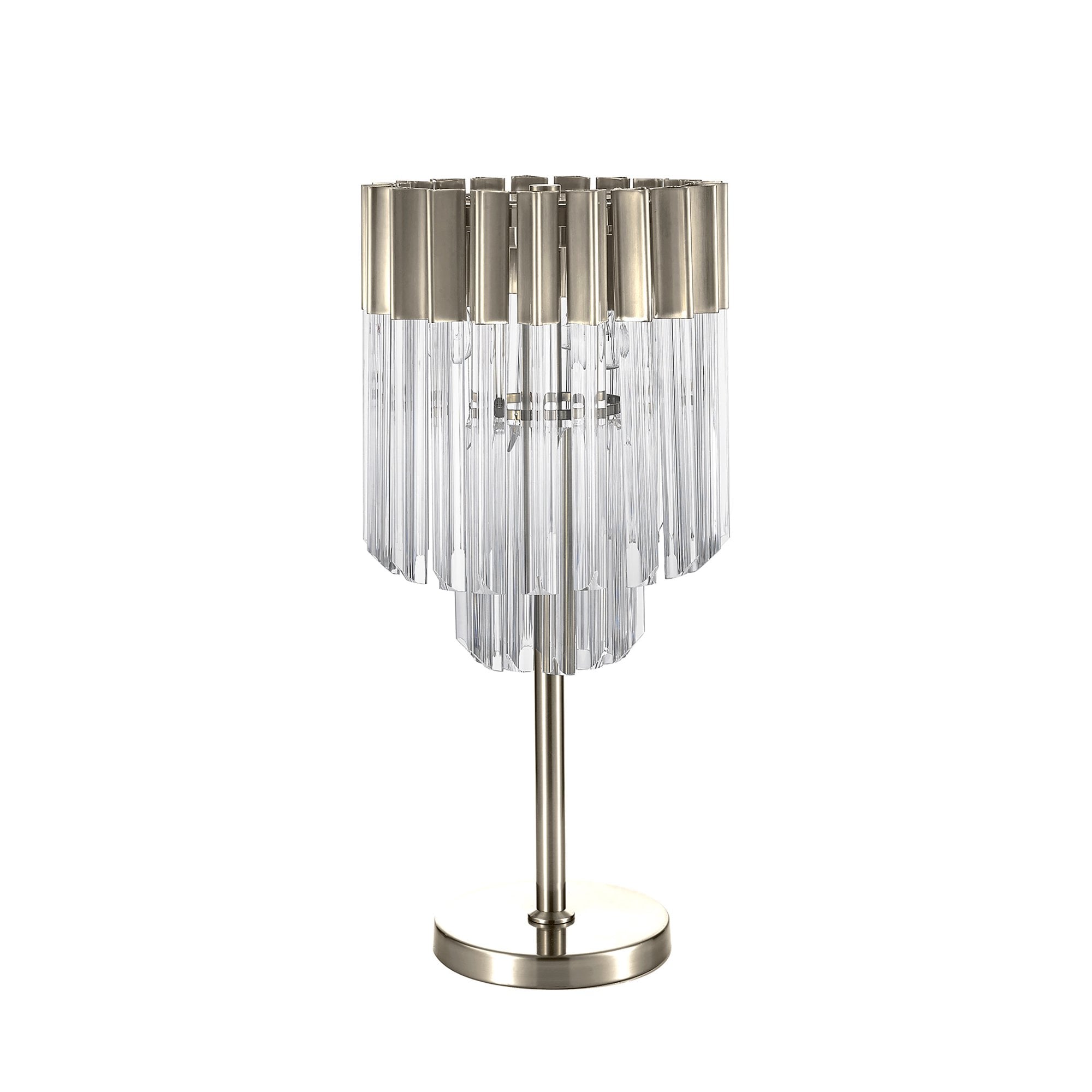 Donard Polished Nickel Table Lamp with Clear Glass