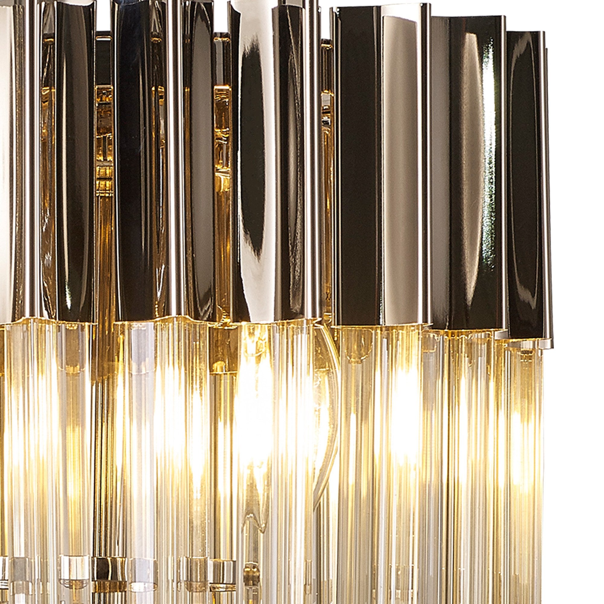 Donard Polished Nickel Table Lamp with Cognac Glass