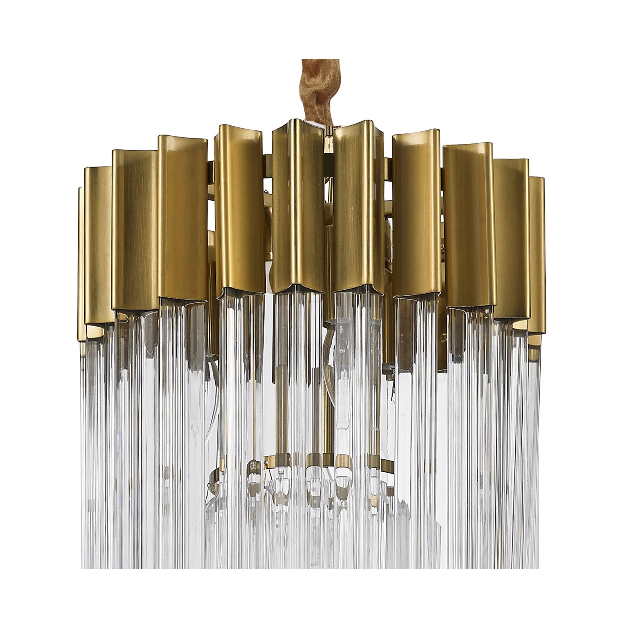 Donard Brass 4 Light Pendant with Clear Glass