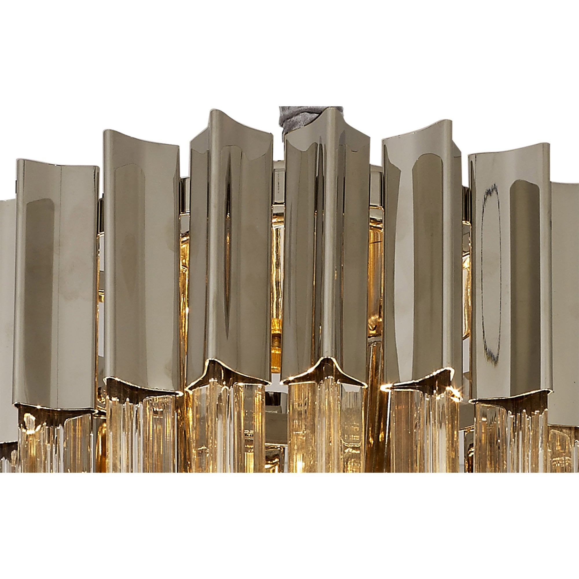 Donard Polished Nickel 4 Light Pendant with Clear Glass