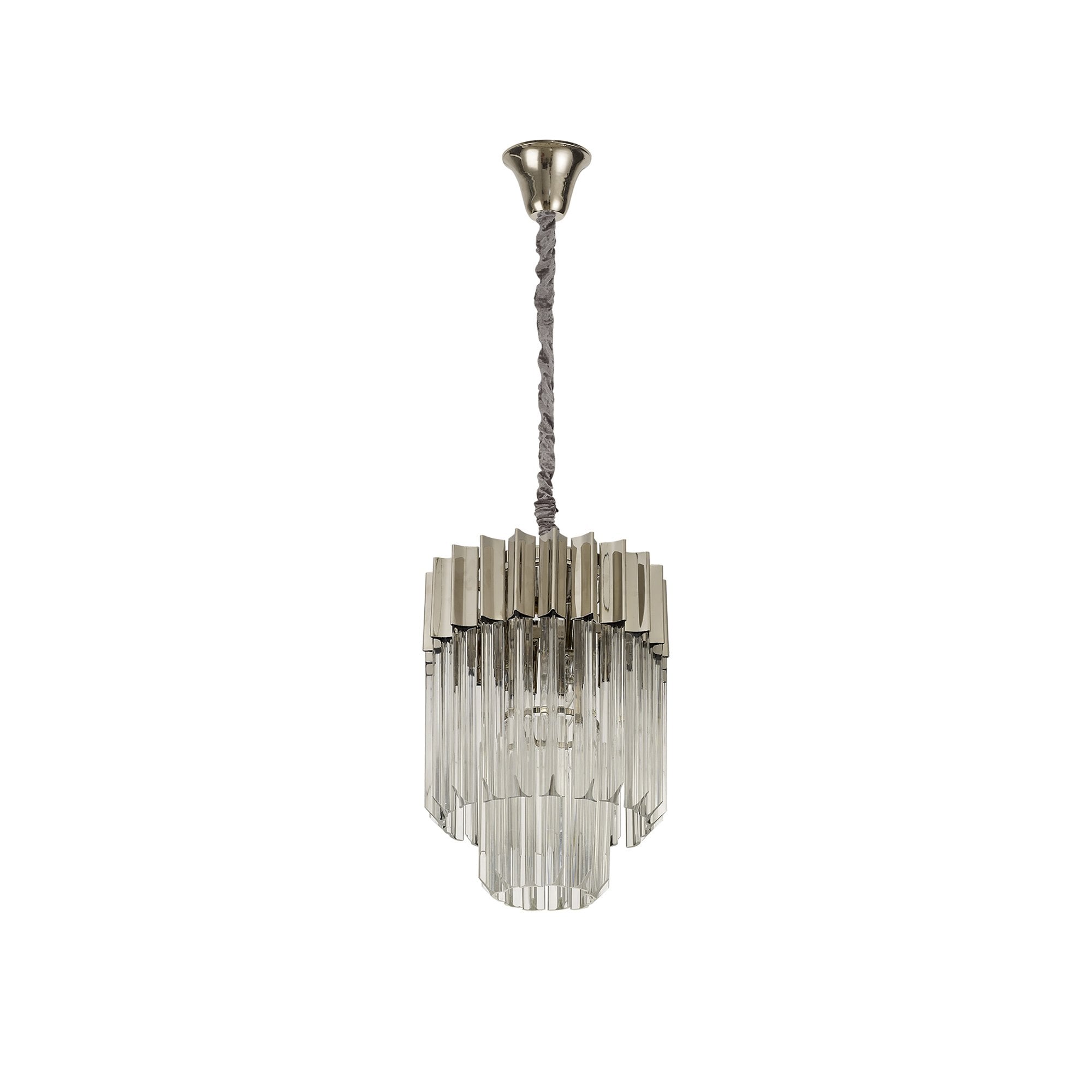 Donard Polished Nickel 4 Light Pendant with Clear Glass