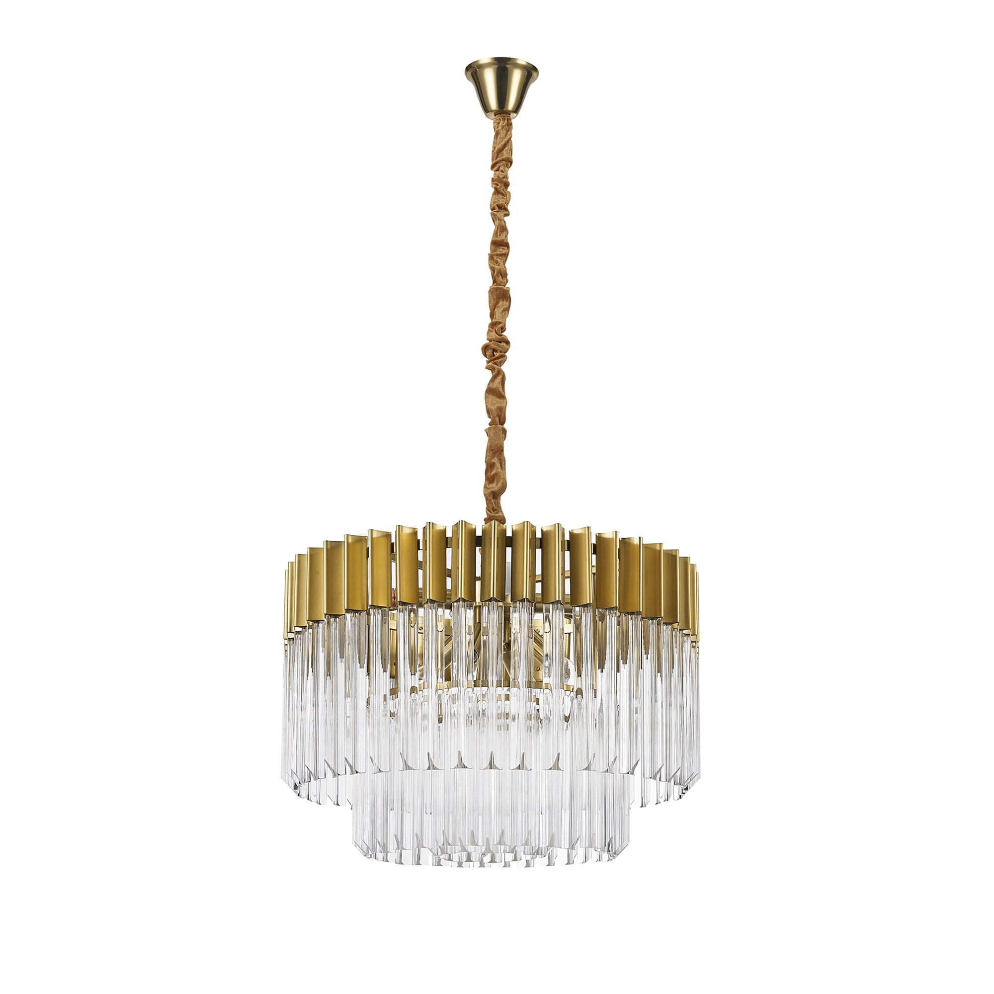 Donard Brass 8 Light Pendant with Clear Glass