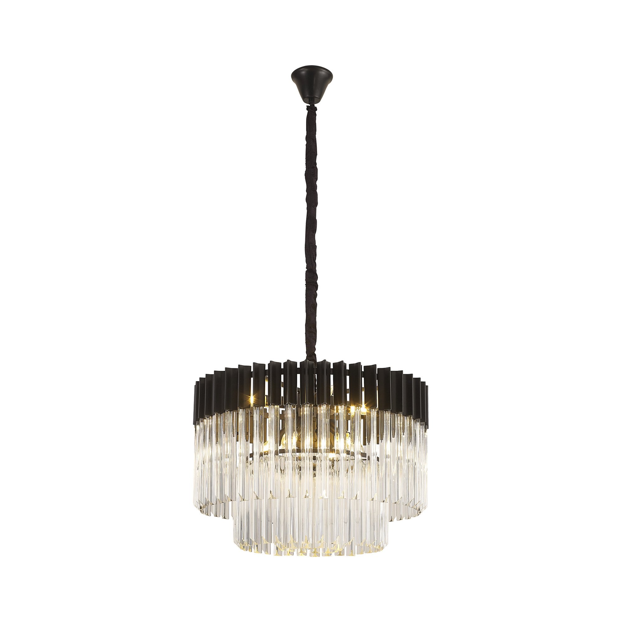 Donard Matt Black 8 Light Pendant with Clear Glass