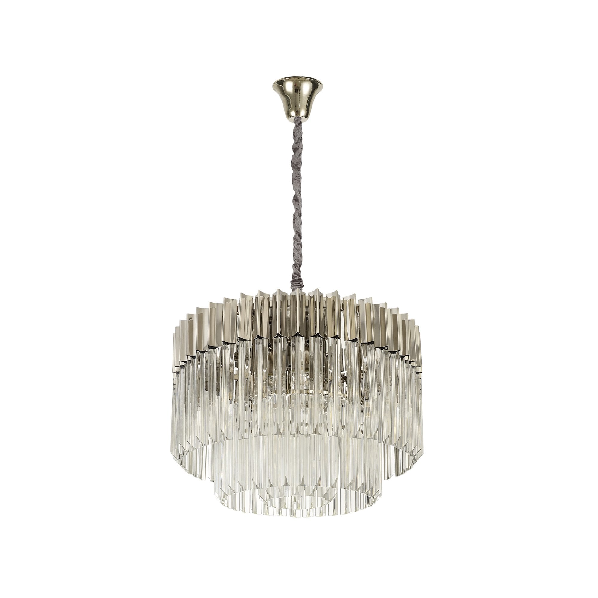 Donard Polished Nickel 8 Light Pendant with Clear Glass
