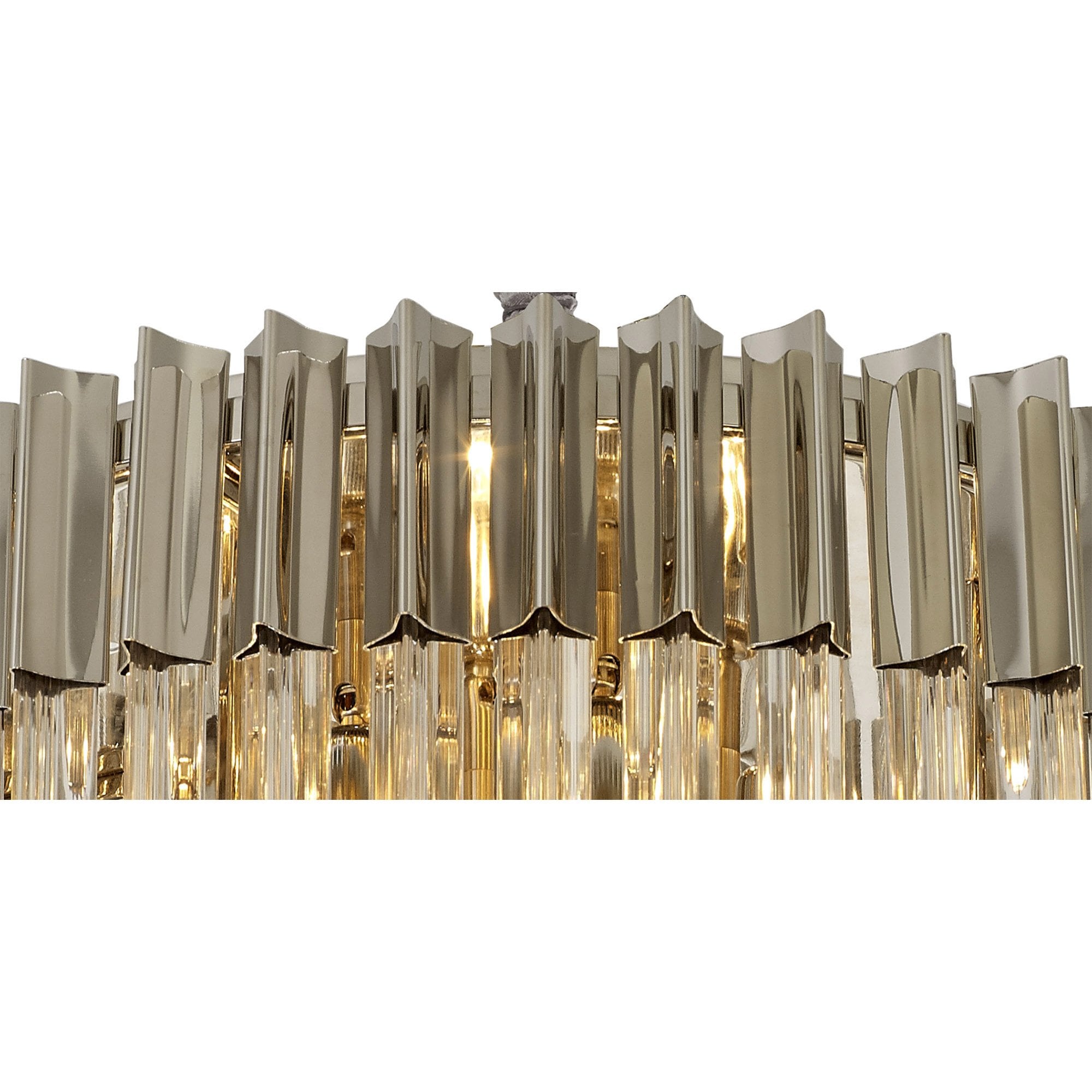 Donard Polished Nickel 8 Light Pendant with Clear Glass