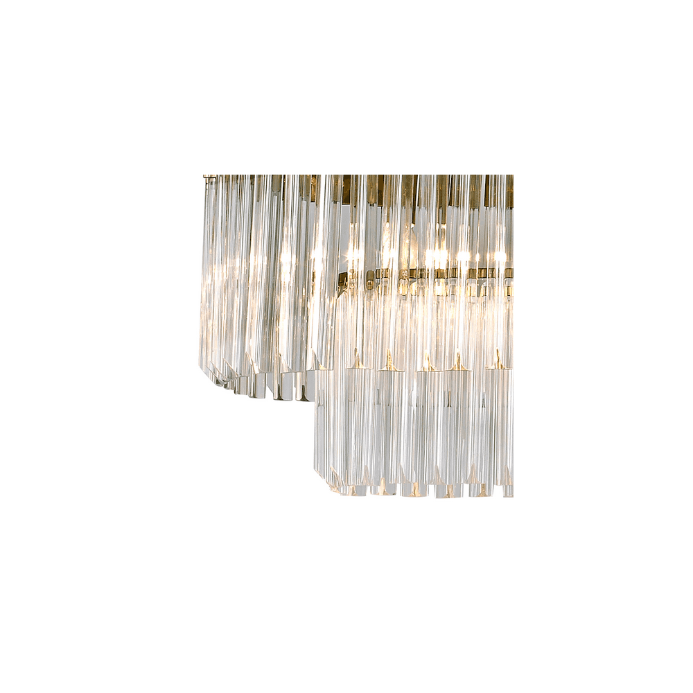 Donard Brass 12 Light Pendant with Clear Glass