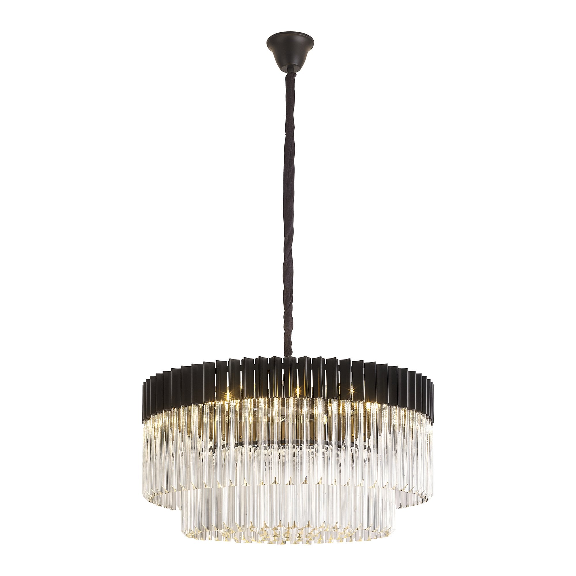 Donard Matt Black 12 Light Pendant with Clear Glass