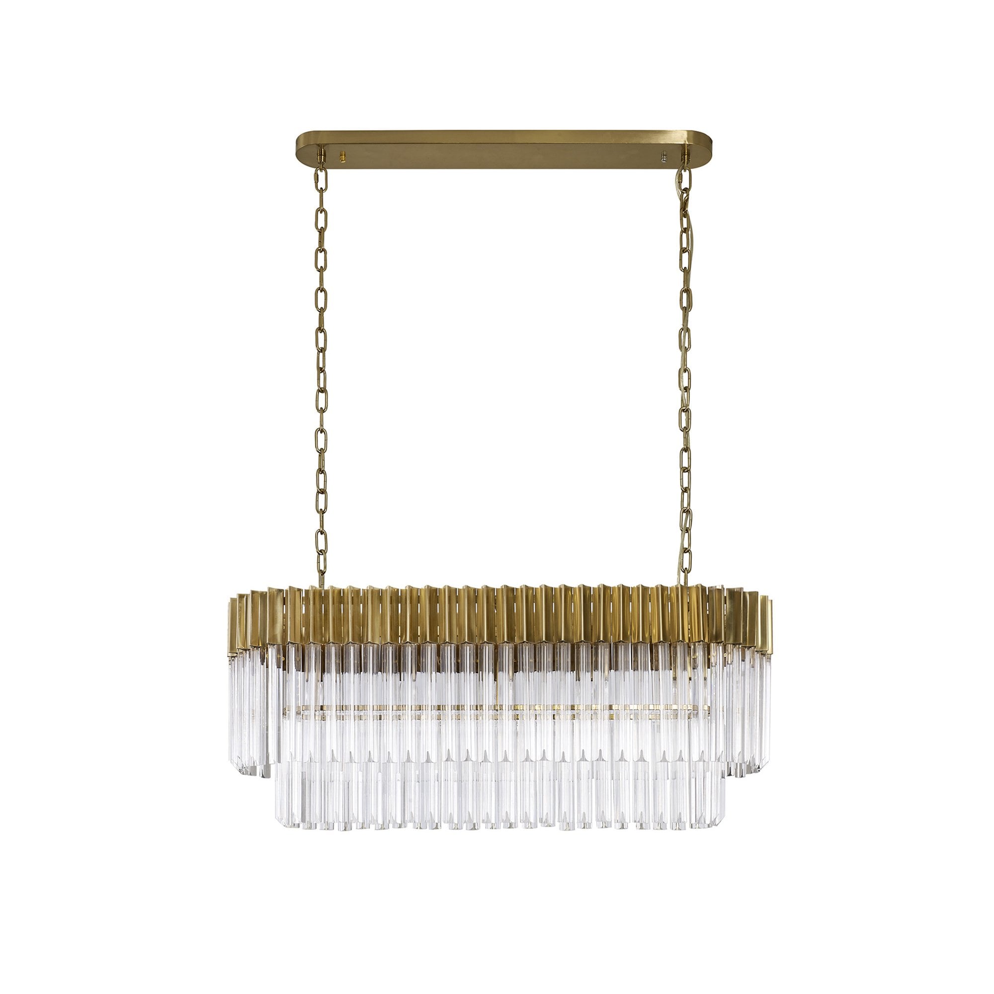 Donard Brass 5 Light Bar Pendant with Clear Glass