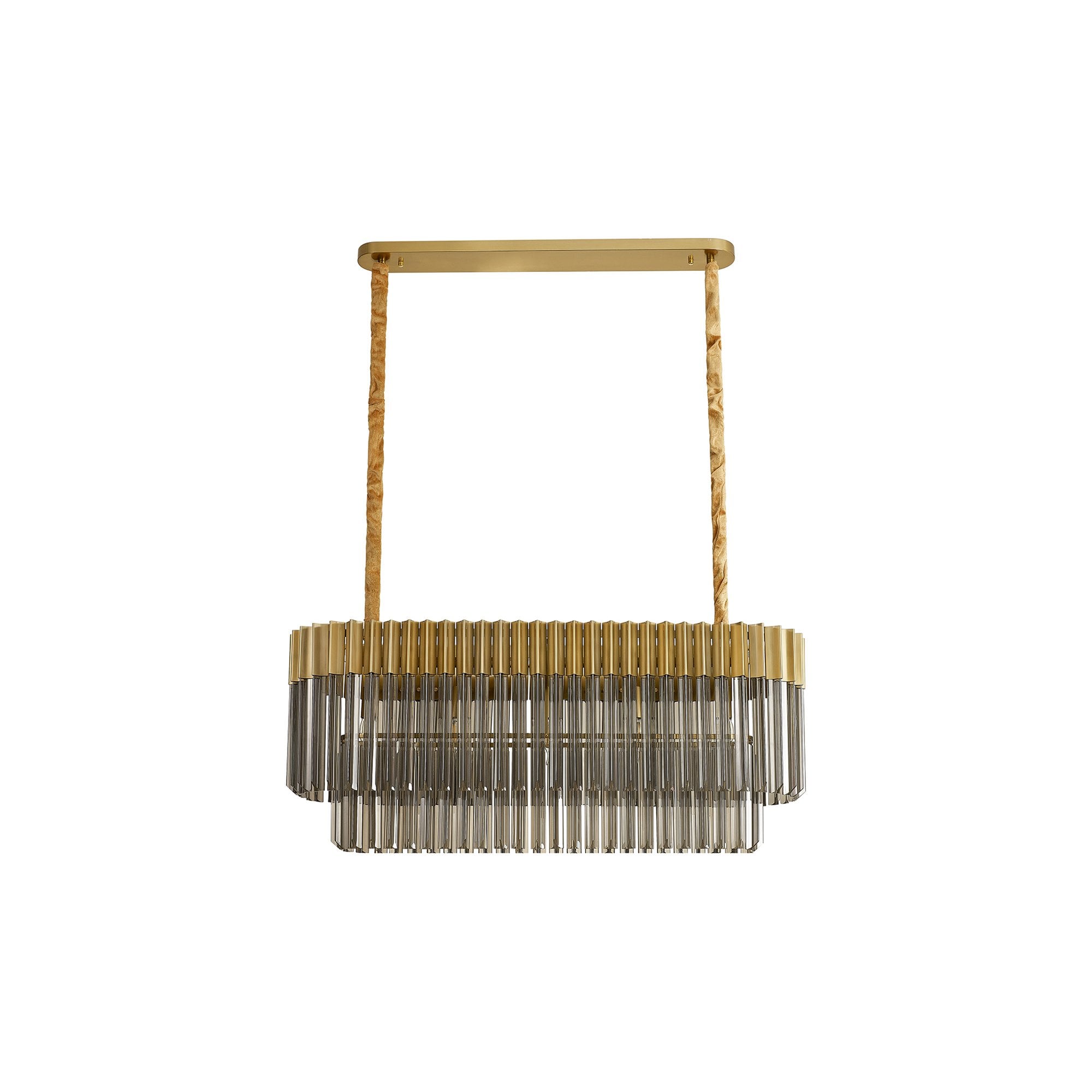 Donard Brass 5 Light Bar Pendant with Smoked Glass