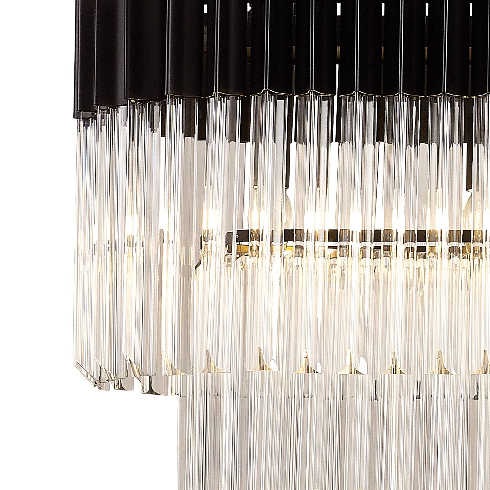Donard Matt Black 5 Light Bar Pendant with Clear Glass