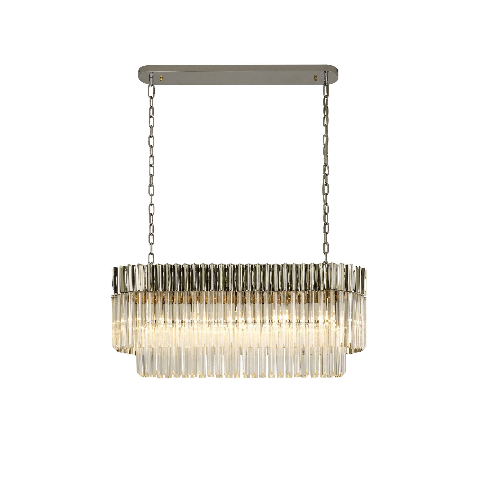 Donard Polished Nickel 5 Light Bar Pendant with Clear Glass