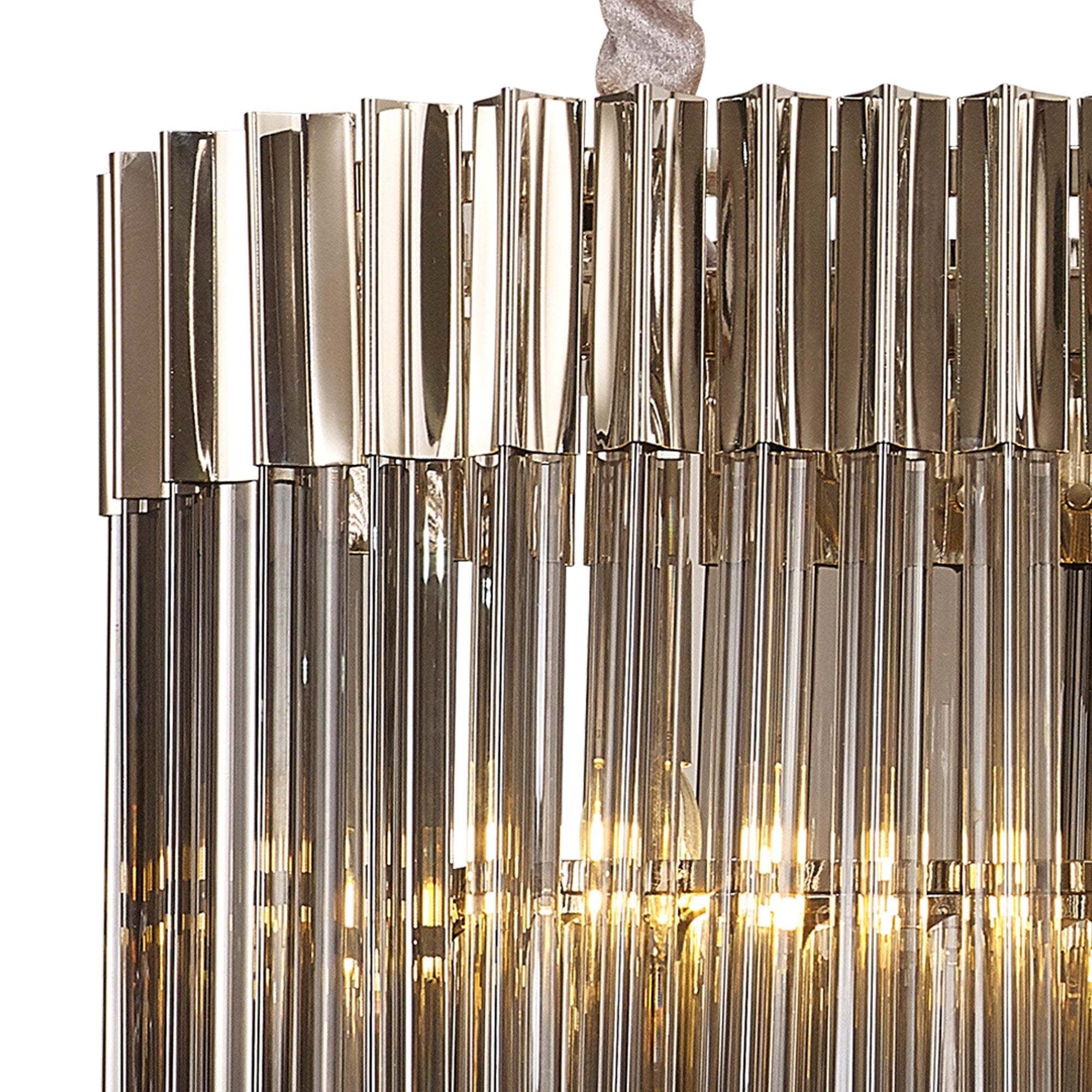 Donard Polished Nickel 5 Light Bar Pendant with Smoked Glass
