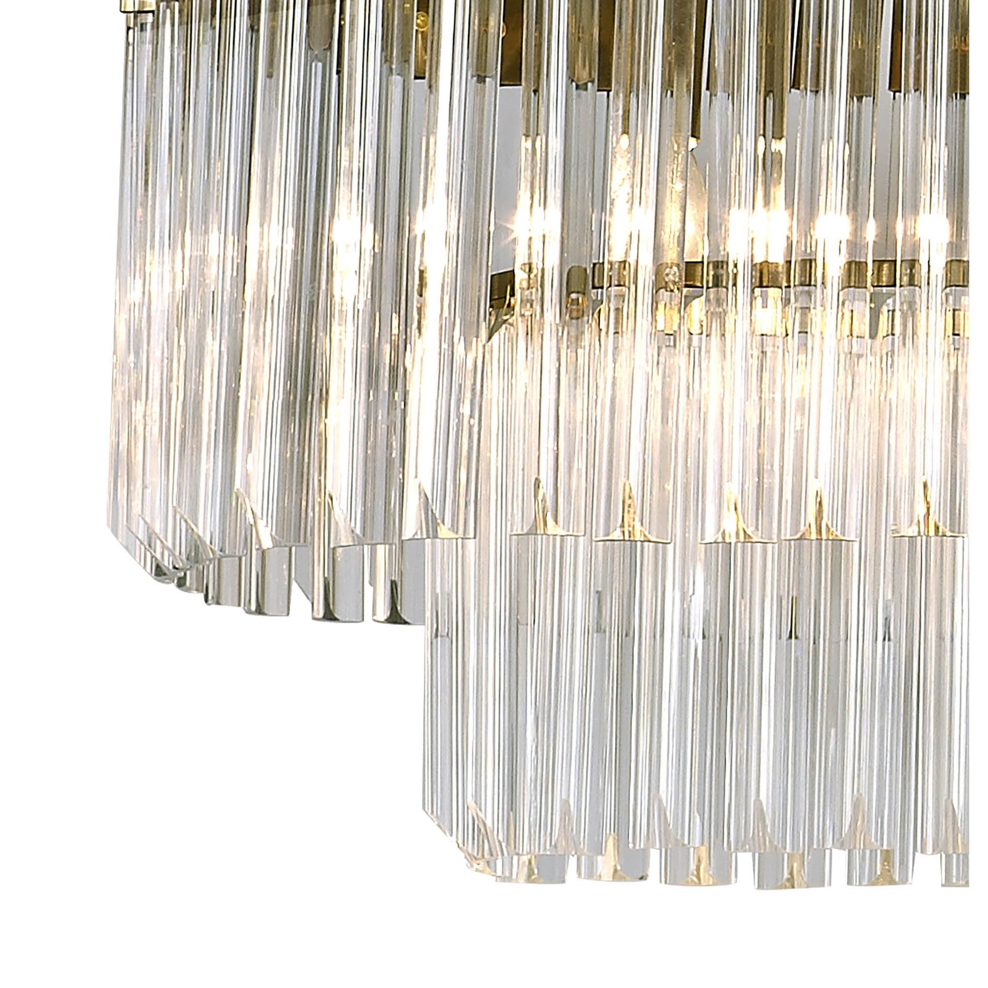 Donard Brass 7 Light Bar Pendant with Clear Glass