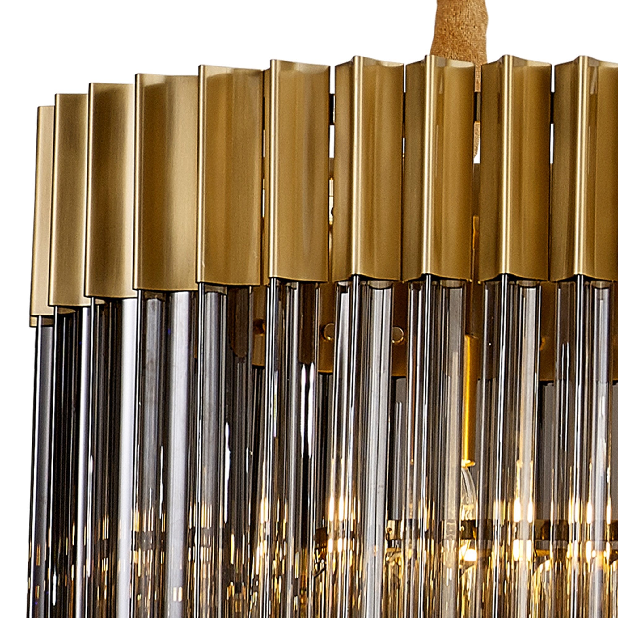 Donard Brass 7 Light Bar Pendant with Smoked Glass