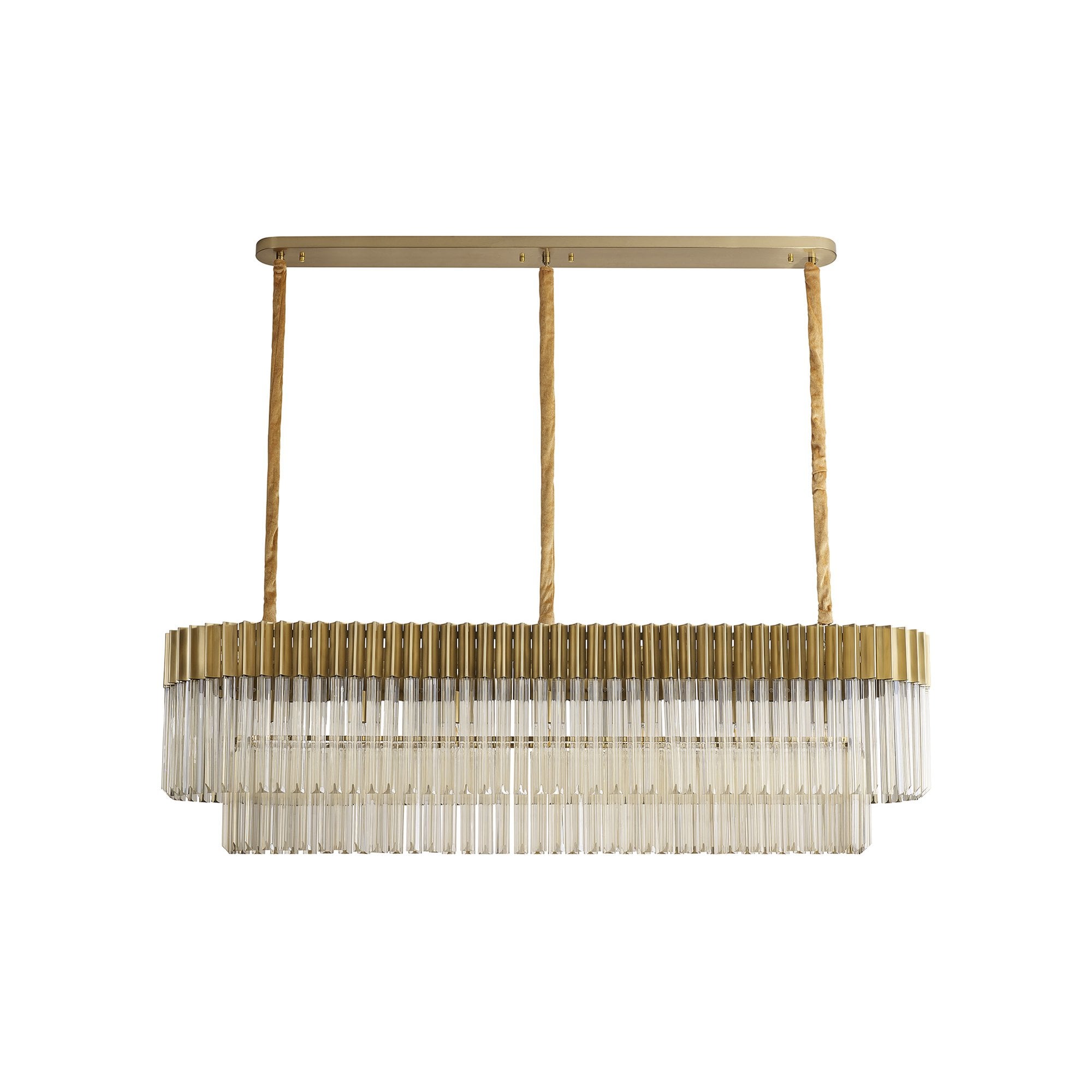 Donard Brass 7 Light Bar Pendant with Cognac Glass