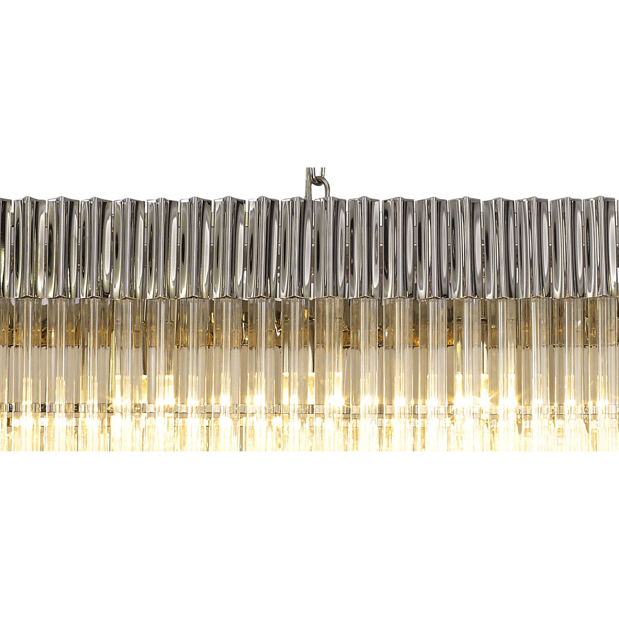 Donard Polished Nickel 7 Light Bar Pendant with Clear Glass