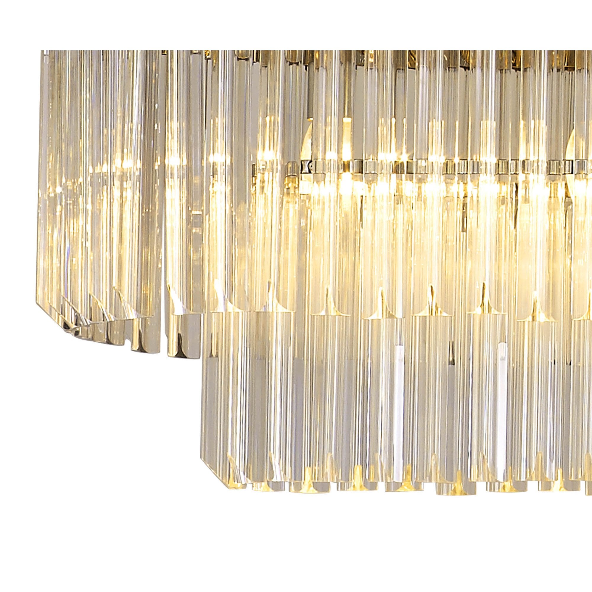 Donard Polished Nickel 7 Light Bar Pendant with Clear Glass