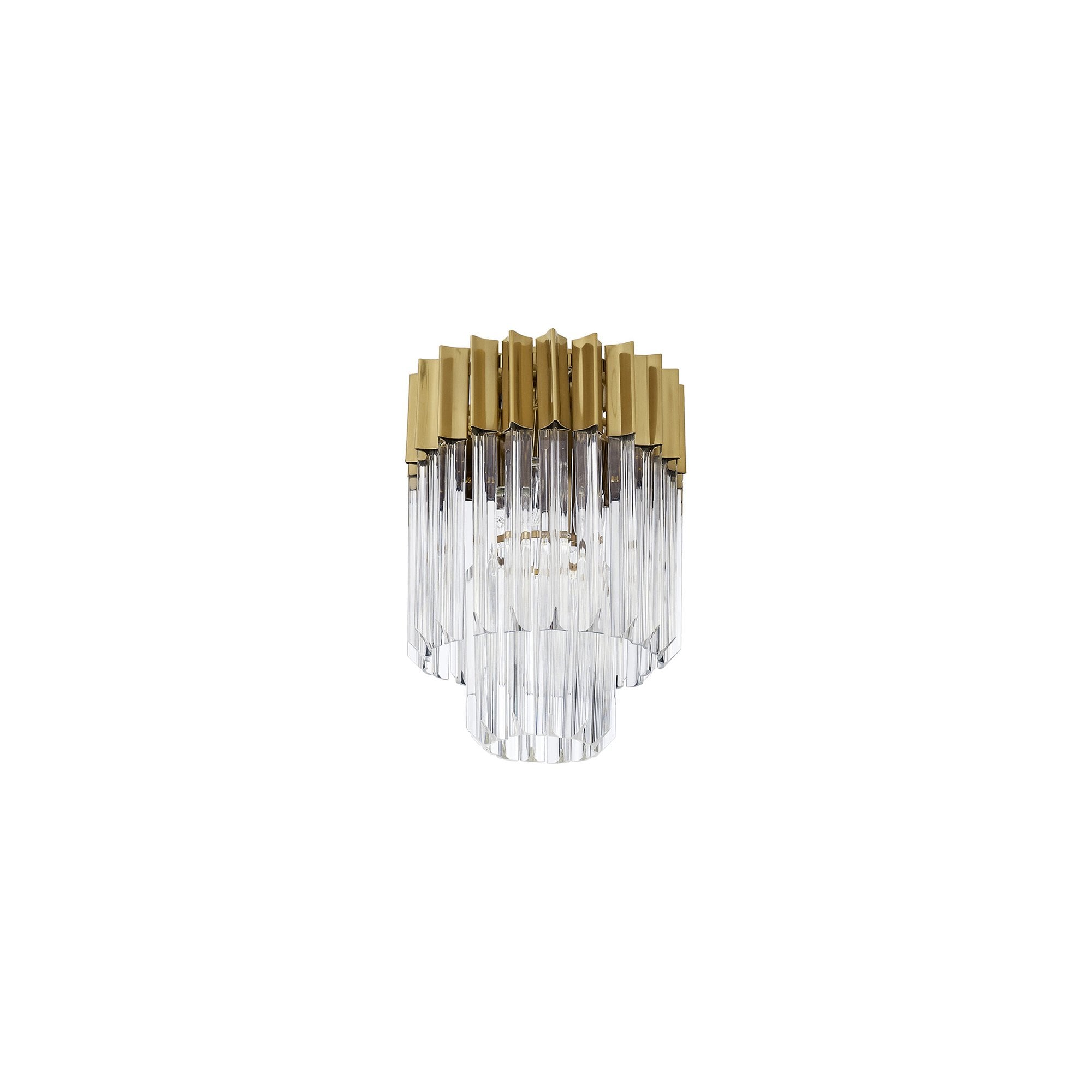Donard Brass 3 Light Flush Fitting with Clear Glass