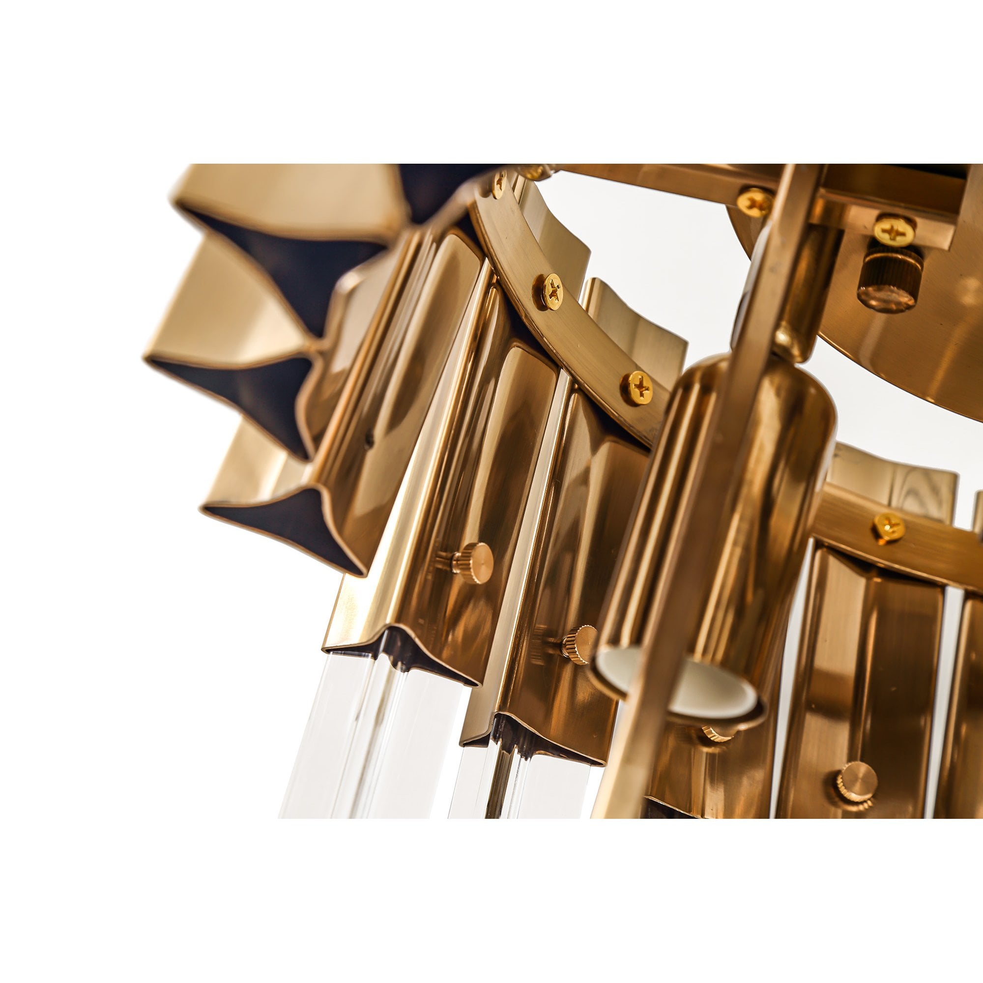 Donard Brass 3 Light Flush Fitting with Clear Glass