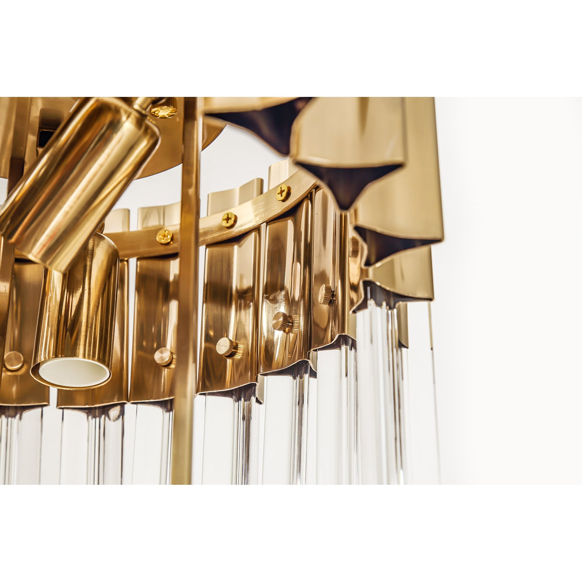 Donard Brass 3 Light Flush Fitting with Clear Glass
