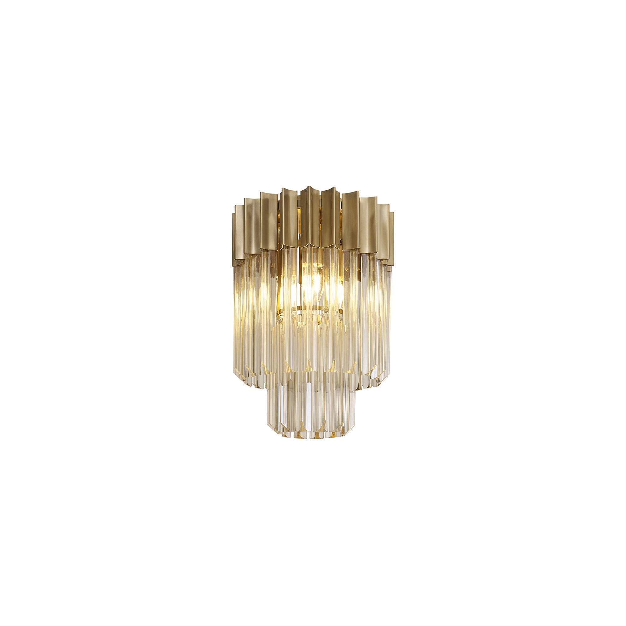 Donard Brass 3 Light Flush Fitting with Cognac Glass