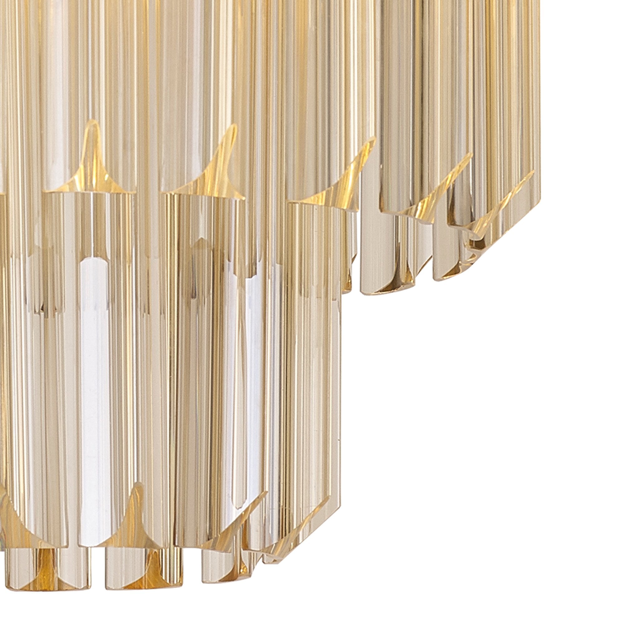 Donard Brass 3 Light Flush Fitting with Cognac Glass