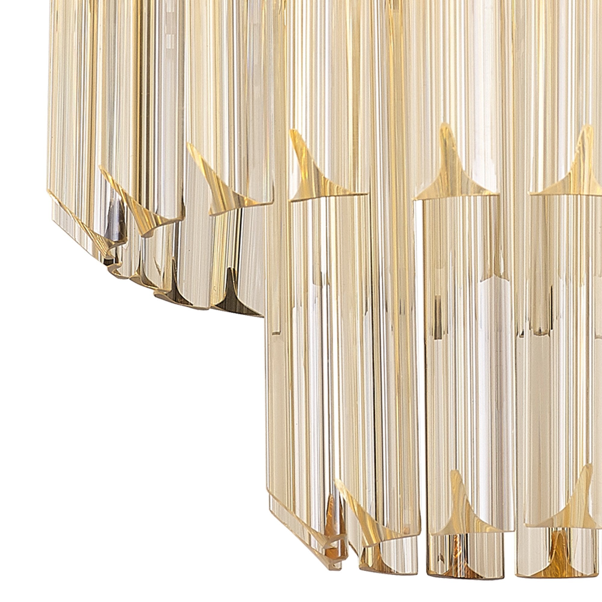 Donard Matt Black 3 Light Flush Fitting with Cognac Glass