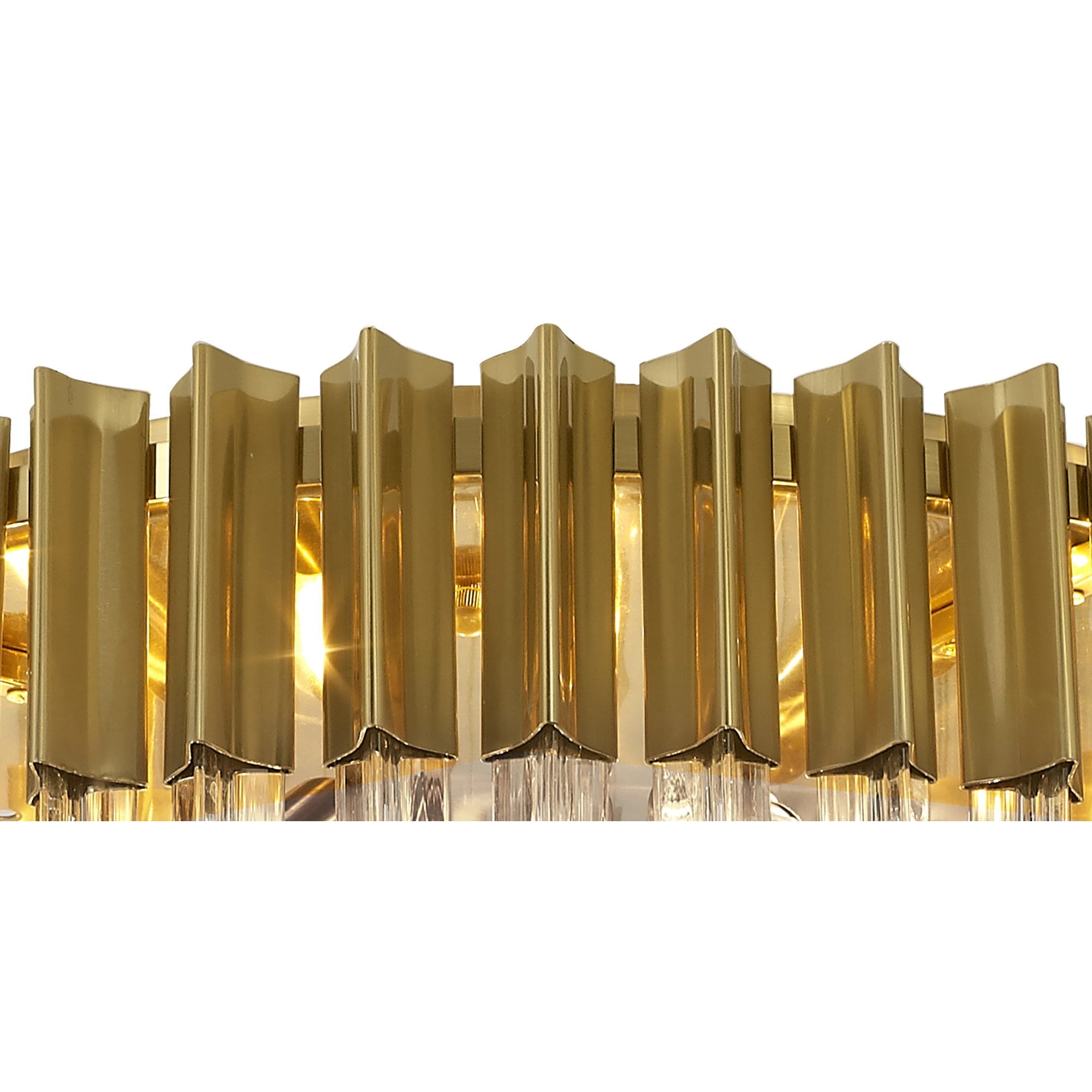 Donard Brass 7 Light Flush Fitting with Clear Glass