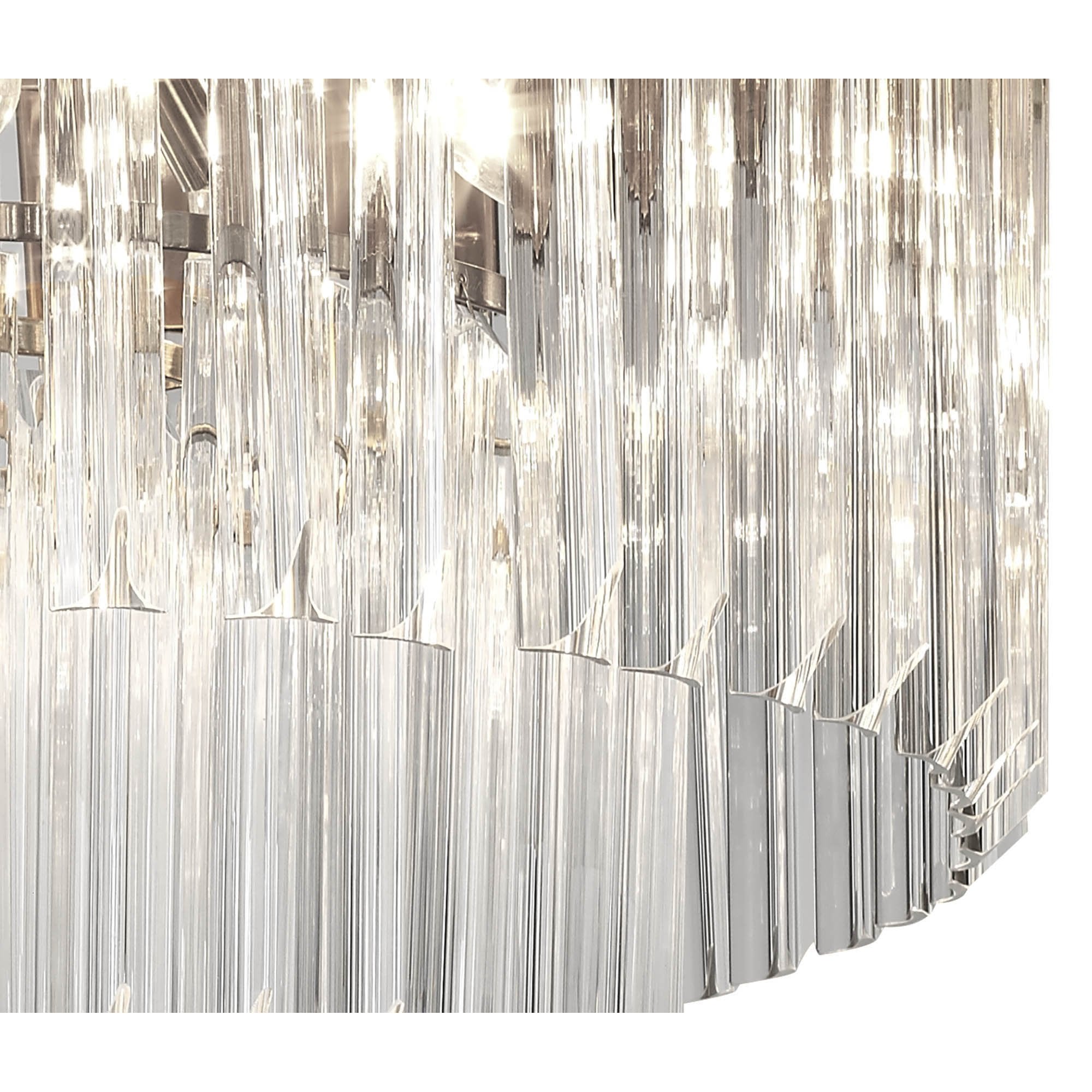 Donard Brass 7 Light Flush Fitting with Clear Glass