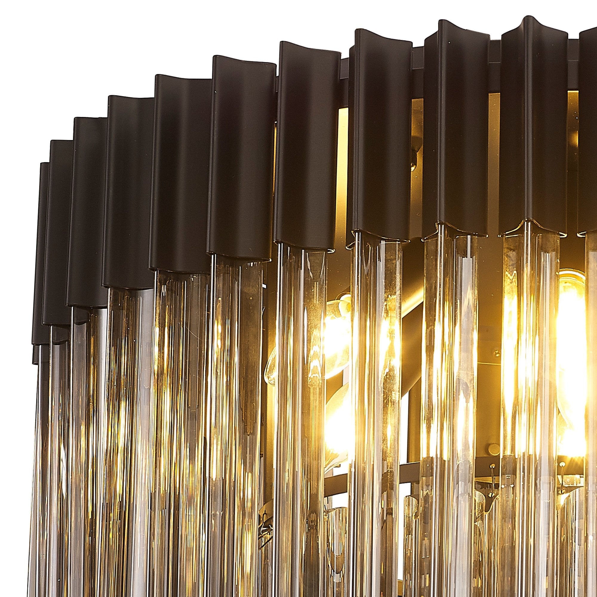 Donard Matt Black 7 Light Flush Fitting with Smoked Glass