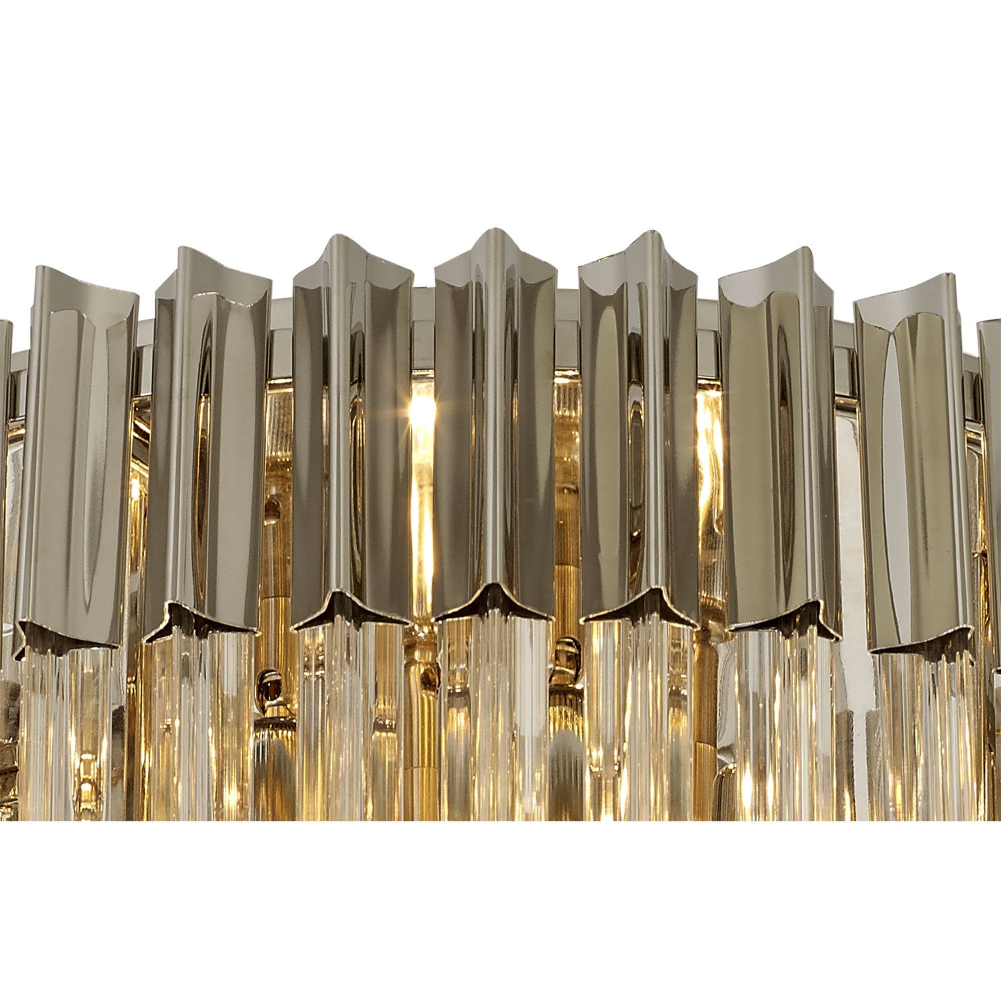Donard Polished Nickel 7 Light Flush Fitting with Clear Glass