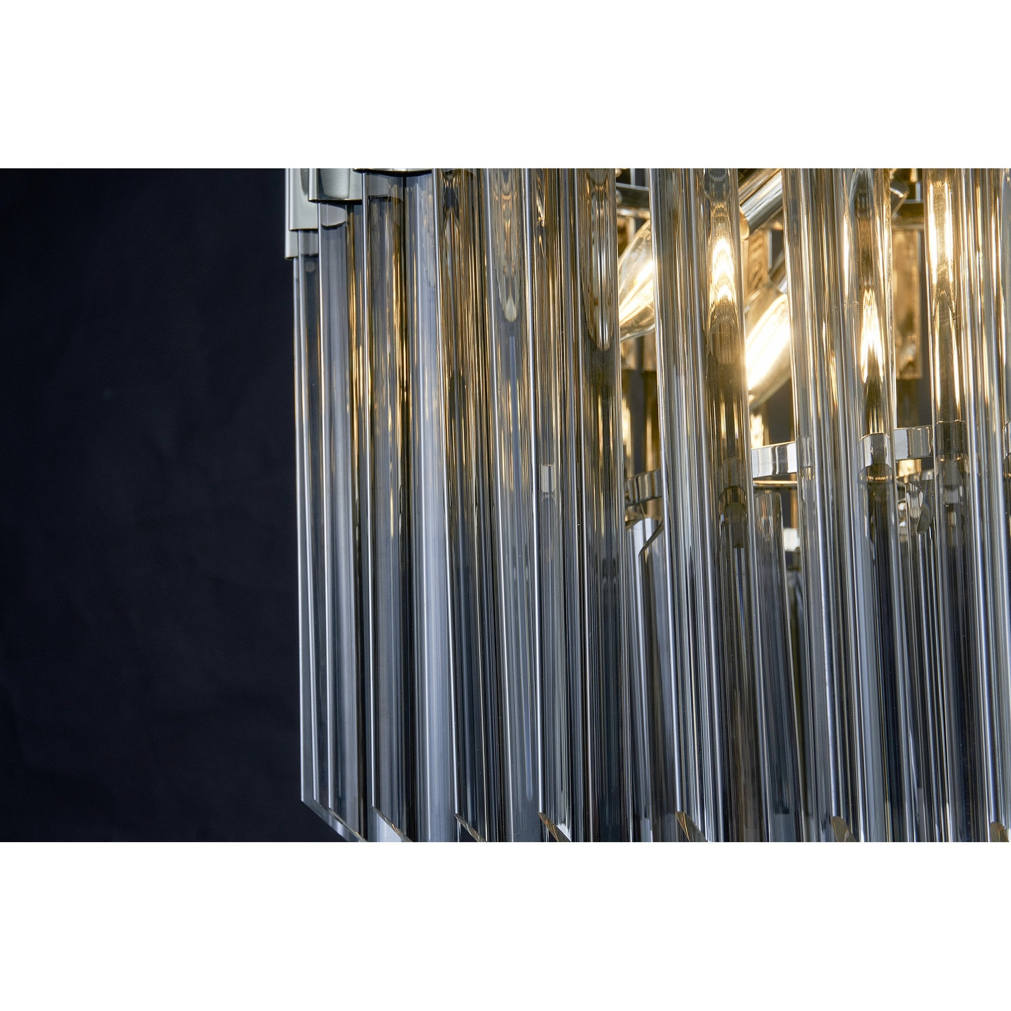 Donard Polished Nickel 7 Light Flush Fitting with Smoked Glass