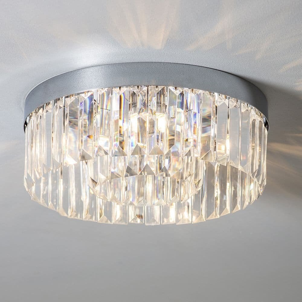 Crystal 5 Light Flush Fitting in Chrome IP44