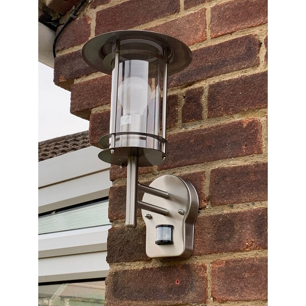 York PIR Wall Light in Stainless Steel IP44