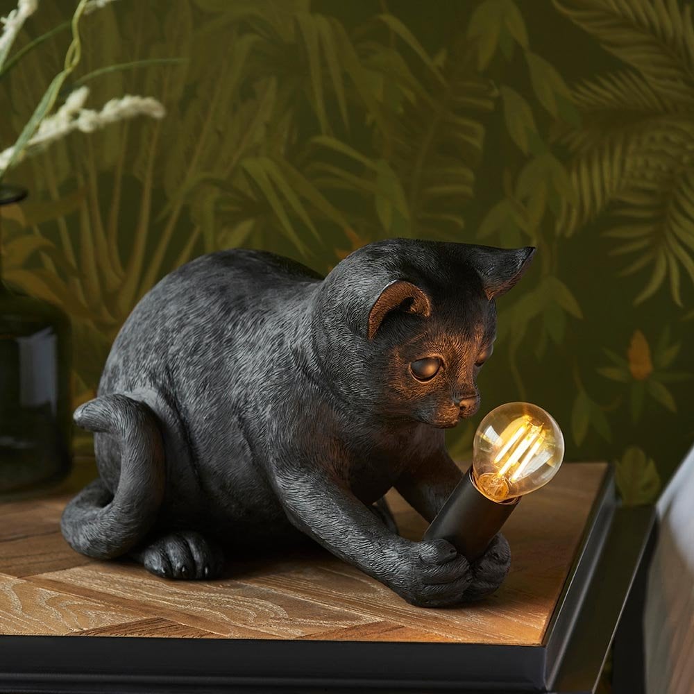 Kitten Table Lamp in Black Finish