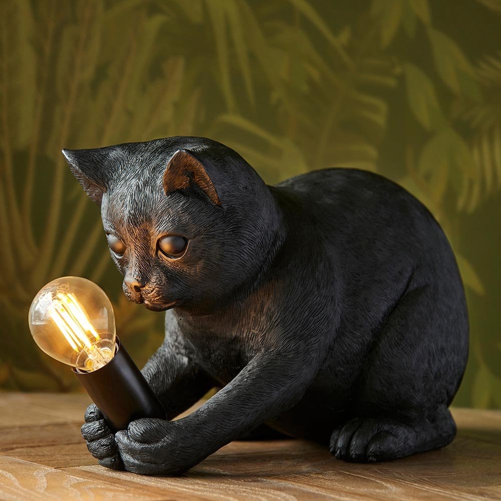 Kitten Table Lamp in Black Finish
