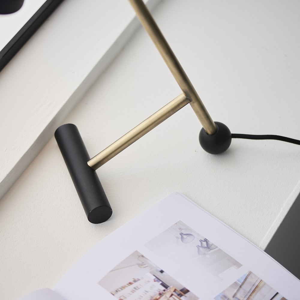Everett Black & Antique Brass Modern Style Task Lamp