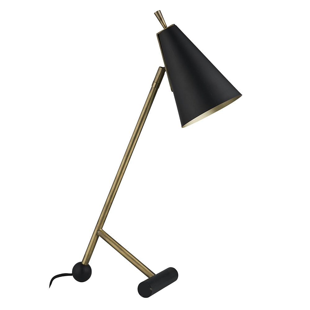 Everett Black & Antique Brass Modern Style Task Lamp