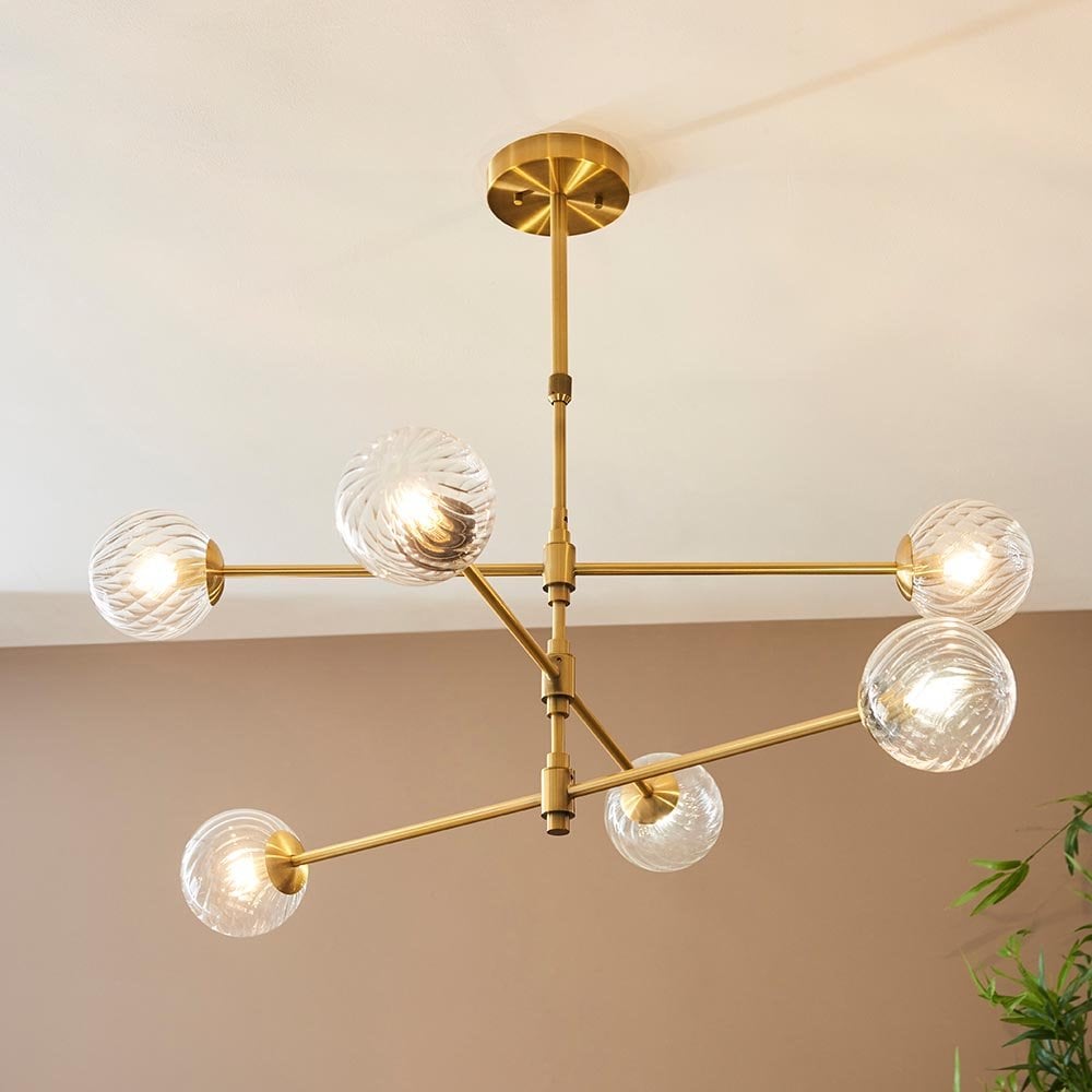 Ben 6 Light Brushed Brass Pendant