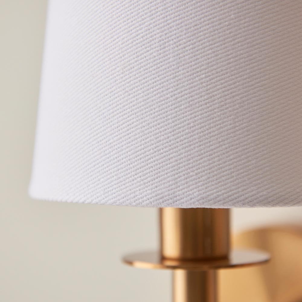 Roe Vintage Brass Wall Light C/W Shade