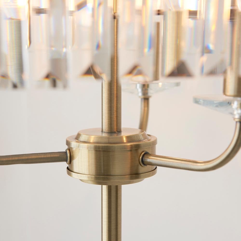 Carol Antique Brass & Crystal Floor Lamp