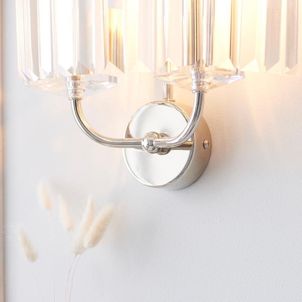 Carol Bright Nickel & Crystal Wall Light