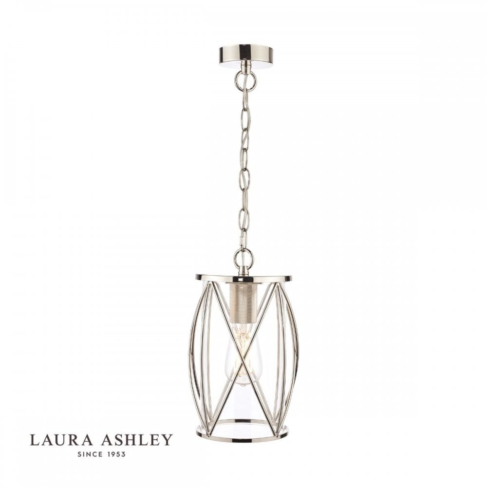 Beckworth Single Pendant in Polished Nickel & Glass